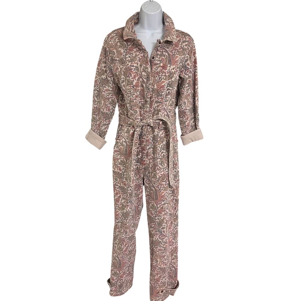 Anthropologie Paisley Utility Jumpsuit